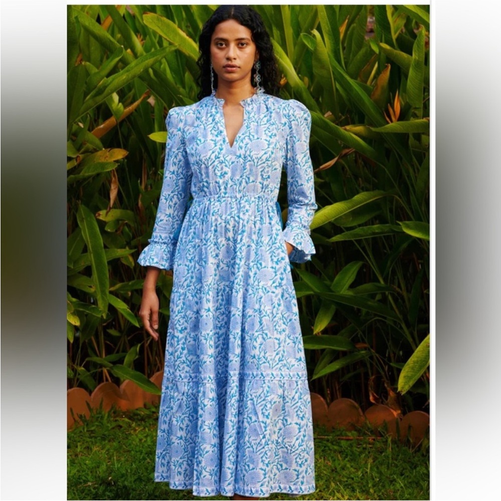 Tuckernuck x Pink City Prints Amelia dress. Ocean Jaal. S. NWT. - Picture 2 of 8